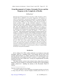 From Royaumont to Caxinas: Fernando Távora and the Response to the Complexity of Reality