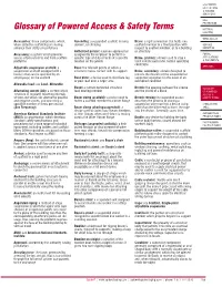 Glossary of Powered Access & Safety Terms