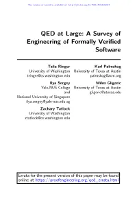 QED at Large: a Survey of Engineering of Formally Verified