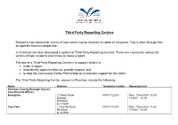 Third Party Reporting Centres