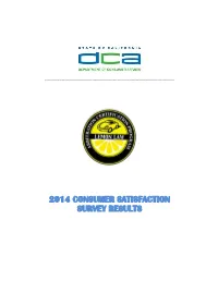 2014 Consumer Satisfaction Survey Results