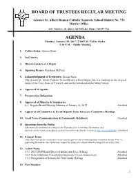 Board of Trustees Regular Meeting Agenda