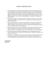 Cabinet Committee System