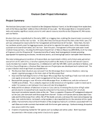 Knutson Dam Project Information Project Summary