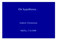 On Hypotheses