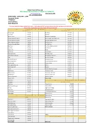 Order Form & Price List OPEN