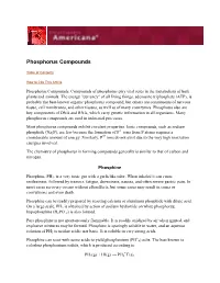 Phosphorus Compounds