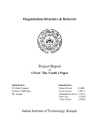 Project Report on I-Next: the Youth’S Paper