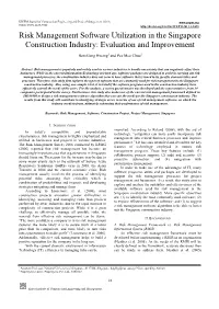 Risk Management Software Utilization in the Singapore Construction