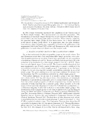 The Classification of Quasithin Groups I, II, by Michael Aschbacher And