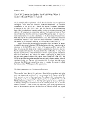 The CSCE up to the End of the Cold War: What It Achieved and Where It Failed