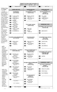 This Sample Ballot Includes All Contests to Be