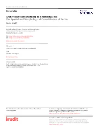 Architecture and Planning As a Mending Tool: the Spatial and Morphological Consolidation of Berlin