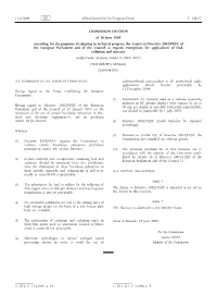 Commission Decision of 10 June 2009 Amending, for the Purposes Of