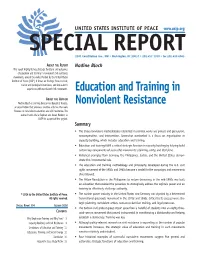 Education and Training in Nonviolent Resistance