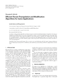 Efficient Terrain Triangulation and Modification Algorithms for Game