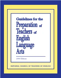 Guidelines for the Preparation of Teachers of English Language Arts