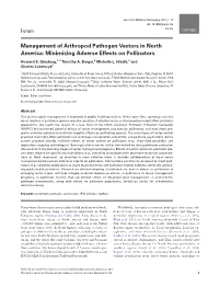 Management of Arthropod Pathogen Vectors in North America: Minimizing Adverse Effects on Pollinators
