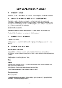 New Zealand Data Sheet