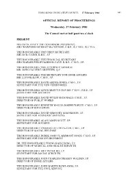 OFFICIAL REPORT of PROCEEDINGS Wednesday, 27