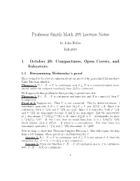 Professor Smith Math 295 Lecture Notes