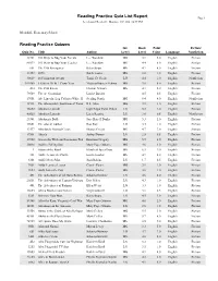Reading Practice Quiz List Report Page 1 Accelerated Reader®: Monday, 10/13/08, 12:49 PM