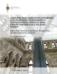 Strengthening Canada's Arms Export Controls in A