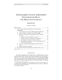 The Framers' Fourth Amendment Exclusionary Rule