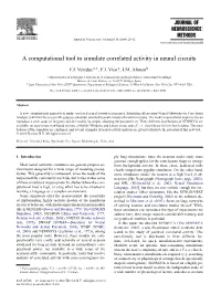 A Computational Tool to Simulate Correlated Activity in Neural Circuits