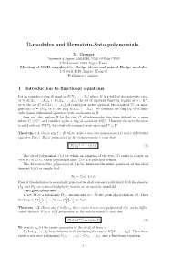 D-Modules and Bernstein-Sato Polynomials