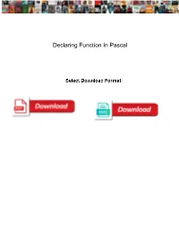 Declaring Function in Pascal