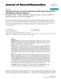 Induction of Serine Racemase Expression and D-Serine Release