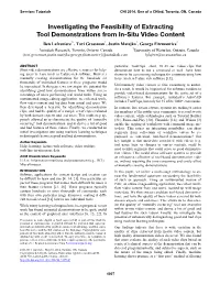 Investigating the Feasibility of Extracting Tool Demonstrations