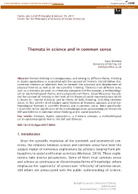 Themata in Science and in Common Sense