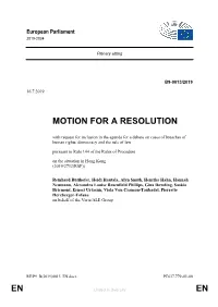 En En Motion for a Resolution