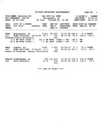 KILGORE BROADCAST MAINTENANCE Page No. 1 FILE