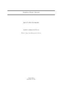Manifesto Project Dataset List of Coded Documents Version 2015A
