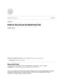 Pinkerton Short-Circuits the Model Penal Code