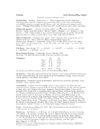 Ulexite Nacab5o6(OH)6 • 5H2O C 2001-2005 Mineral Data Publishing, Version 1 Crystal Data: Triclinic