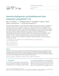 Bayesian Phylogenetic and Phylodynamic Data Integration Using BEAST 1.10 Marc A