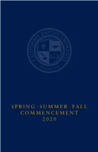 Fall Commencement 2020