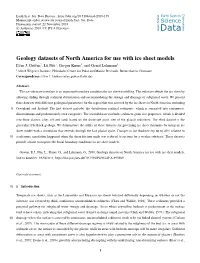 Geology Datasets of North America for Use with Ice Sheet Models Evan J