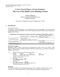 The Case of the Hindi Case(-Marking) System