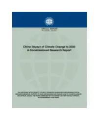 China: the Impact of Climate Change to 2030 a Commissioned Research Report