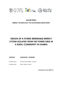 Design of a Hybrid Renewable Energy System Isolated from the Power Grid In