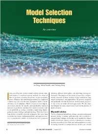 Model Selection Techniques: an Overview