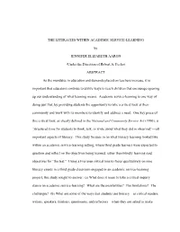 THE LITERACIES WITHIN ACADEMIC SERVICE-LEARNING By