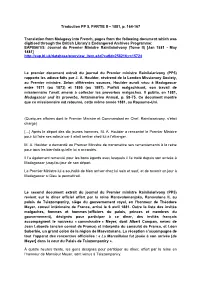 Traduction PP 5, PARTIE II – 1881, P. 164-167 Translation from Malagasy Into French, Pages from the Following Document Which W