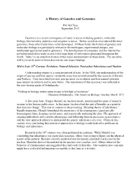 A History of Genetics and Genomics