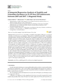 A Joinpoint Regression Analysis of Syphilis and Gonorrhea Incidence in 15–19-Year Old Adolescents Between 2005 and 2017: a Regional Study